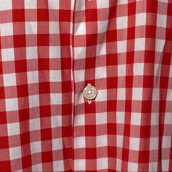 Kent & Curwen Red Gingham Button Down Shirt Size Small - Picture 4 of 7